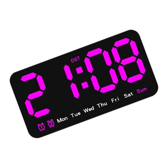 Necvior Large LED Wall Desk Clock with 2 Alarms and Snooze Function Temperature Display