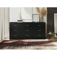 thumbnail image 2 of Knubmt Wood Storage Cabinet with Handle, 9 Drawer Dresser for Bedroom, Living Room, Black, 2 of 7