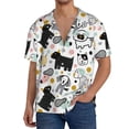 thumbnail image 3 of Vsdgher Funny Puppy Print Men's Wrinkle Free Untucked Cuban Shirt Business Casual Button Down Shirts Short Sleeve Shirt, 3 of 7