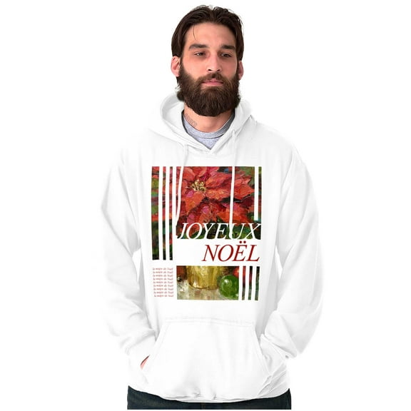 Poinsettia Christmas Joyeux Noel Hoodie Sweatshirt Women Men Brisco Brands S