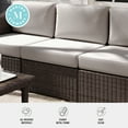 thumbnail image 5 of Martha Stewart Indoor-Outdoor Modular Patio Sectional Sofa Center Seat in Brown Rattan Wicker with Tan All-Weather Cushions, 5 of 12