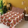 thumbnail image 2 of Ambesonne Emoji Fitted & Top Sheet Set with Sham, Funny Faces Modern Writings, White Mustard Ruby, 2 of 5