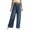 Navy, variant on Women's Casual and Stylish Asymmetrical Low-Slanted Button and Zipper Jeans for Unique and Modern Fashion,Black,L