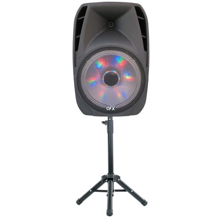QFX 15 Inch Portable Bluetooth Party Loudspeaker with Wireless Microphone and Stand - (Best Bluetooth Party Speaker)