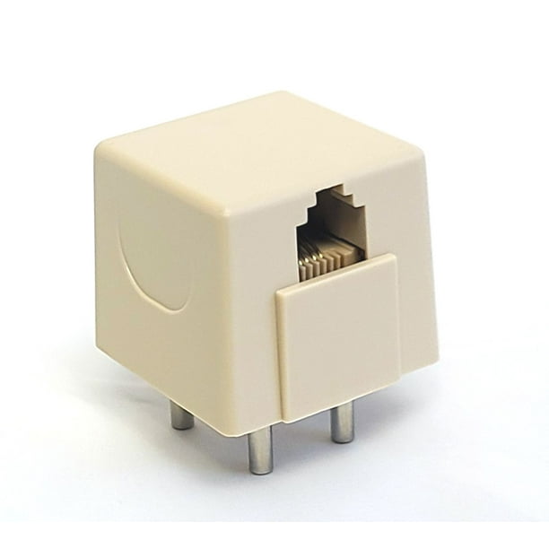 Telephone 4 Prong Plug to Modular Adapter RJ11 or RJ14 for Standard