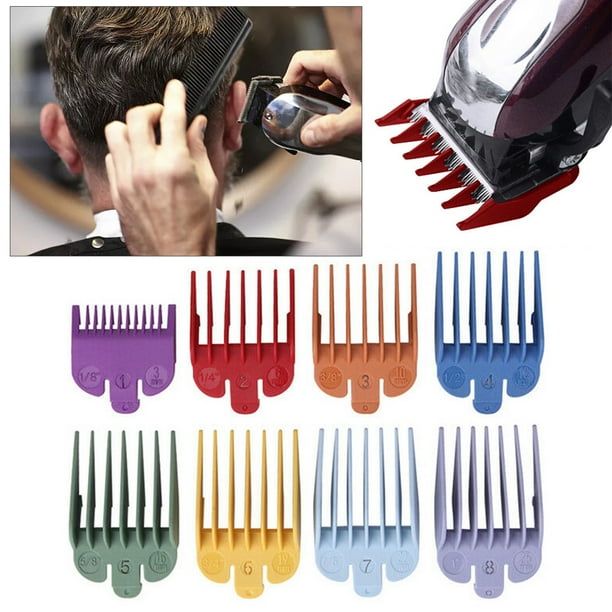 Professional Hair Clipper Guide Combs,Replacement Guards Set, 8 Color 8
