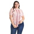 thumbnail image 4 of Blusa con detalles de lentejuela Roman Fashion /Tallas Extras, 8034 (Rosa) rosa 36, 4 of 6