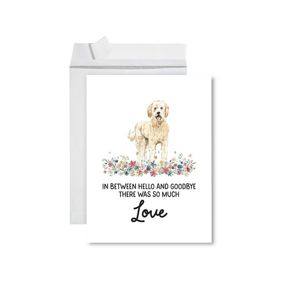 Koyal Wholesale Jumbo Pet Sympathy Card with Envelope, Goldendoodle, Dog Grief Bereavement Card 8.5" x 11", 1-Pack