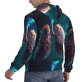thumbnail image 6 of Uemuo Abstract Botanical Heart Pattern Men's Hoodie - Casual Pullover Hoodie with Kangaroo Pocket, Stylish Hooded Sweatshirt for Everyday Wear-X-Large, 6 of 7