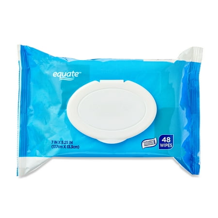 Equate Hypoallergenic Flushable Wet Wipes, Fresh Scent, 48 Wipes
