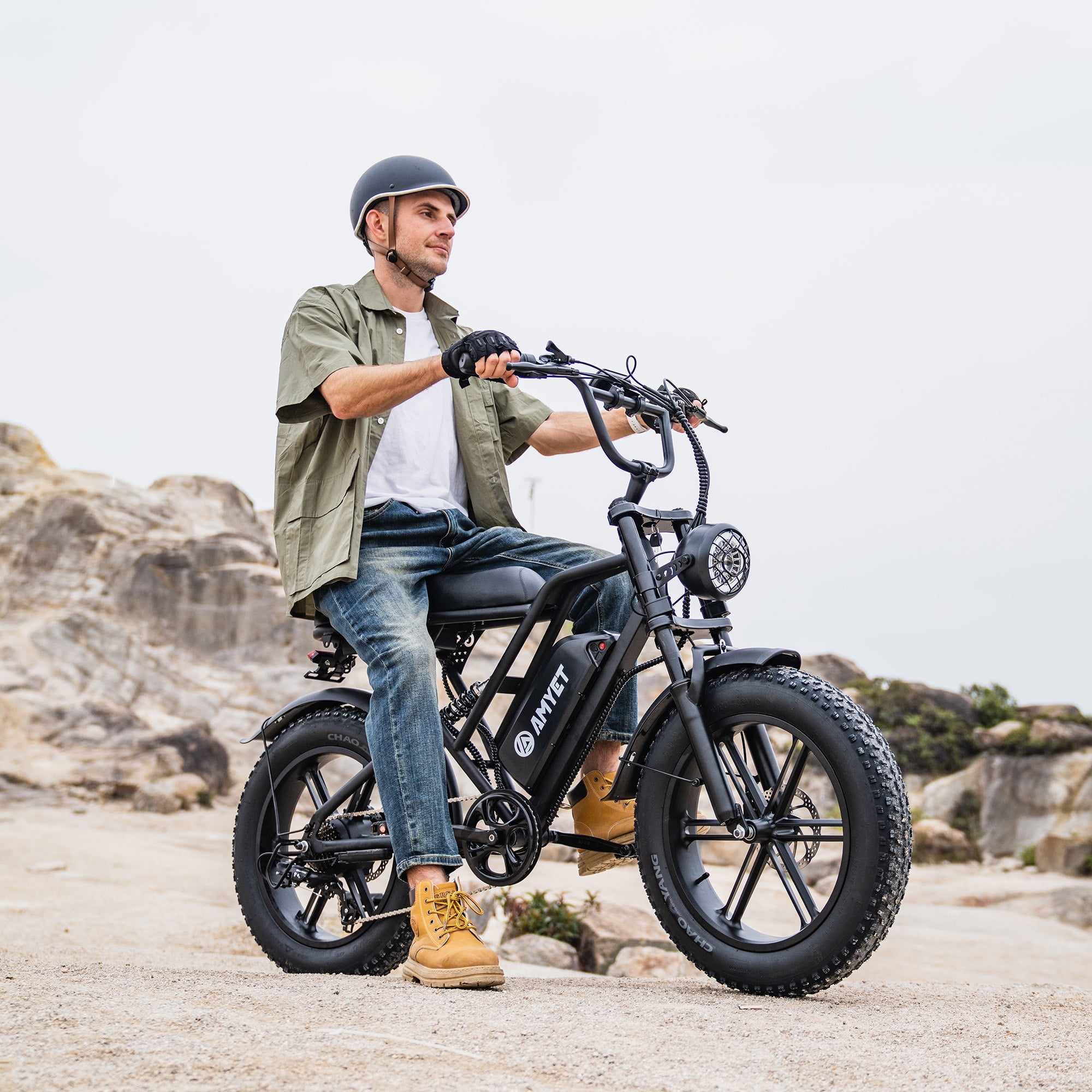 AMYET G60 Peak 1500W Electric Bike, 20" Fat Tire E-Mountain Bikes, 48V 20Ah Ebike for Adults UL2849,2 Units(Black&Brown)