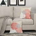 thumbnail image 3 of Coral Pillow Covers 18x18 Inch Dahlia Flower Dark and Light Coral Pink Colored Pillow Case Farmhouse Outdoor Decor for Home Bedroom Living Room Summer Floral Linen Square Cushion Cover, Set of 2, 3 of 5