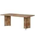 thumbnail image 2 of Tribesigns 63" Dining Room Table for 4-6, Wood Rustic Dinner Table for Kitchen, Oak Brown, 2 of 7