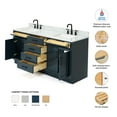 thumbnail image 2 of Ariel Hepburn 73 In. Double Rectangle Sink Vanity With 0.75 In. Carrara White Countertop In Midnight Blue, 2 of 9