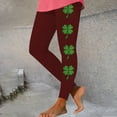 thumbnail image 2 of Tnhcen St Patrick's Day Clover Print Yoga Pants for Women - Soft Leggings with Tummy Control Comfortable Casual Workout Leggings, 2 of 3