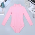 thumbnail image 5 of TiaoBug Kids Girls Athletic Gymnastics Leotard Long Sleeve Keyhole Back One Piece Ballet Dancewer Jumpsuit Pink 5-6, 5 of 7