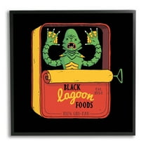 Black Lagoon Creature Novelty Tuna Can Design Fairy Tales & Fantasy Graphic Art Framed Art Print Wall Art
