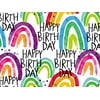 Pack of 1, Happy Birthday Rainbow Gift Wrap 24" x 833', Full Ream Roll for Celebration, Party, Holiday, Birthday and Events, Made in USA