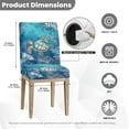 thumbnail image 6 of Xoenoiee Turtle Water Plants Print Chair Covers for Dining Room, Stretch Jacquard Dining Chair Covers, Removable Parsons Chair Slipcover, Washable Chair Protector for Hotel Restaurant, 1 Pack, 6 of 7