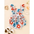 thumbnail image 3 of Wassery Baby Boys Jumpsuits 4th of July Outfits 3 6 12 18 Months Infant Newborn Contrast Color Flying Sleeve Romper Crew Neck Bodysuits Summer Independence Day Clothes, 3 of 9