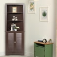 thumbnail image 5 of Gymax Free Standing Tall Bathroom Cabinet Bathroom Corner Storage Cabinet with 3 Shelves, 5 of 10
