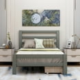 thumbnail image 2 of Hassch Wood Platform Bed With Two Drawers, Twin (Gray), 2 of 8