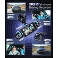 thumbnail image 4 of 360? Dash Cam Front/Rear/Inside/Side 4- Dash Camera FHD +1080Px3  Dash Cam with WiFi, APP Control, 64GB SD Card Included, 8 IR Night Vision, G-Sensor, 24/7 Parking Mode, 4 of 7