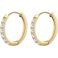 thumbnail image 4 of Stainless Steel Weddig Party Eternity Style Cuff Huggie Earrings, 4 of 6