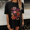 thumbnail image 4 of Womens Tops Dressy Casual Short Sleeve V Neck Work Out Shirts Gym Loose Long Tee Shirts Womens Graphic, 4 of 7