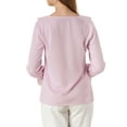 thumbnail image 3 of Unique Bargains Women's Ruffle V Neck Chiffon Work Office Peasant Blouse M Light Pink, 3 of 6