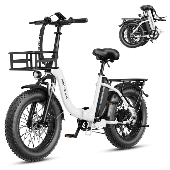 Heybike Ranger 2.0 Electric Bike for Adults, 1400W Peak Motor Foldable Ebike with 48V 600Wh Removable Battery, 20" Fat Tire All-Terrain Electric Bicycle with Front Suspension, UL 2849