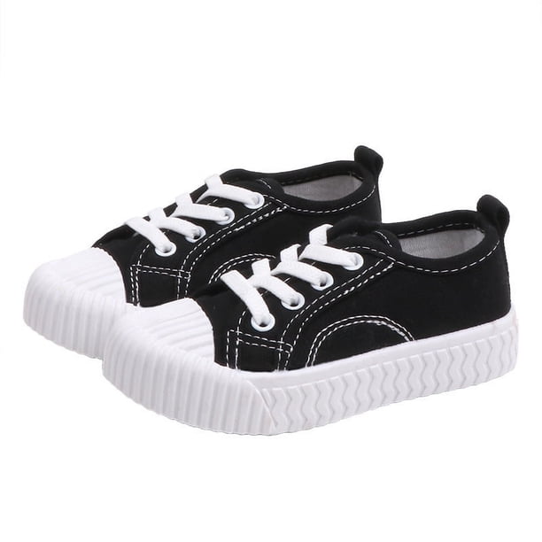 Zapatos de lona de color caramelo para niños de estilo otoñal, zapatos casuales de galleta para niños y niñas, zapatos blancos de suela sólida