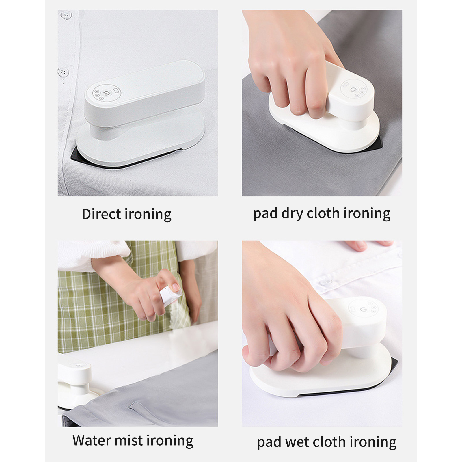 Travel Friendly Steamers with Rotatable Handle Miniature Wireless Clothes Iron Cordless Fast Heating Ironing Machine