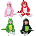 thumbnail image 4 of URMAGIC Toddler Baby Boy Girl Dinosaur Costume Flannel Hooded Romper Jumpsuit Infant Unisex Cartoon Animal Outfit Clothes, 4 of 4