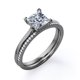 thumbnail image 4 of JeenMata Anillo de Boda de 1,50 Quilates con Corte Princesa, Engaste en Garras y Detalles Pavé en Baño de Oro Negro de 18 K sobre Plata (Personaliza la Banda de Tu Anillo de Bodas), 4 of 6