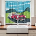 thumbnail image 2 of Cars Curtains 2 Panels Set, Blonde Girl Driving a Sports Car Through the Country in Cartoon Style Travel Road Trip, Window Drapes for Living Room Bedroom, 55W X 39L Inches, Multicolor, by Ambesonne, 2 of 3