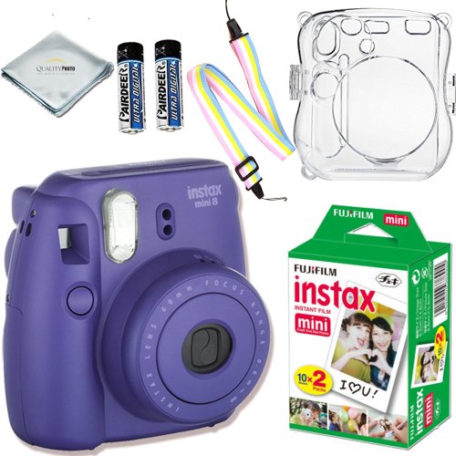 Fujifilm Instax Mini 8 Camera Grape Fujifilm Instax Mini Instant Film Exposures Accessories Kit For Fujifilm Instax Mini 8 Camera Walmart Com Walmart Com