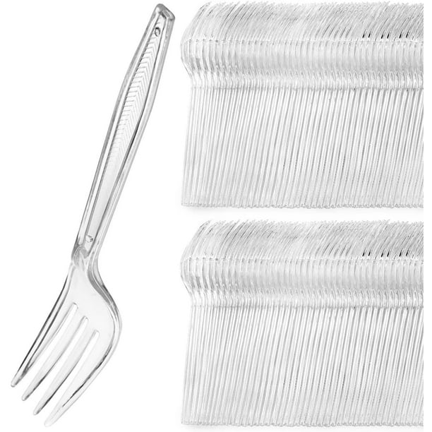 Stock Your Home Clear Plastic Forks (100 Pack)