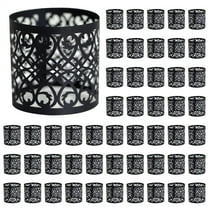 50PCS Disposable Laser-Cut Foil Paper Napkin Rings Self-Adhesive, Metallic Gold Wedding Christmas Dinner Party Table Setting Decor, Reusable Flat-Store Design