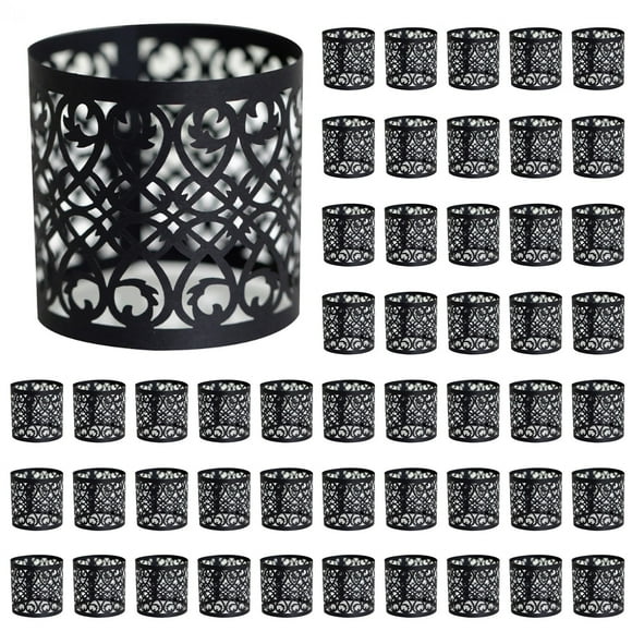 CRCMUHE Placemat 50PCS Disposable Napkin Rings Cut Foil Paper Napkin Rings Self Adhesive Set Of 50 For Table Settings Decoration Dinner Parties Weddings