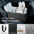 thumbnail image 3 of WATANIYA PET Dog Car Seat Plush and Portable Pet Booster Seat,Washable Pet Travel Carrier Bed, With Clip-on Safety Leash,Adjustable Straps for Pets up to 25lbs, Black, 3 of 8