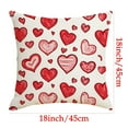 thumbnail image 3 of romoty Valentine's Day Heart Pillowcase 18" x 18" Decorative Cushion Cover Preshrunk Linen Look Throw Pillow Shell Festive Decoration for Sofa Bed and Anniversary Gift, 3 of 4