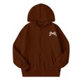 thumbnail image 7 of Fnooota Girls Hoodies with Zipper, Fleece-lined Casual Printed Long Sleeve Lightweight Jackets Brown Size 13-14 T, 7 of 7