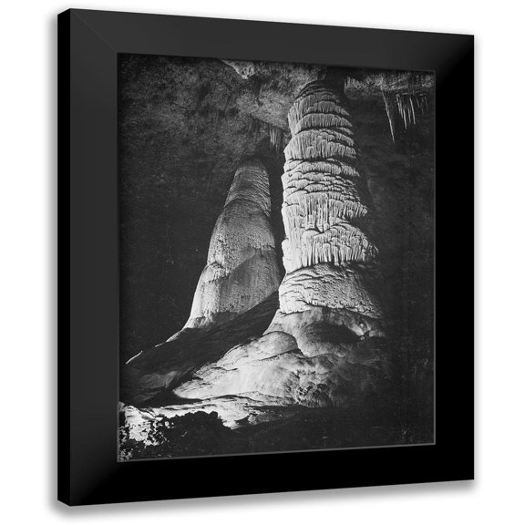 Adams, Ansel 12x14 Black Modern Framed Museum Art Print Titled - Hall of Giants-Big Room-Carlsbad Caverns National Park-New Mexico