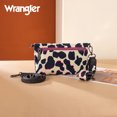 thumbnail image 4 of Wrangler Cow Print Wallet for Women RFID Wristlet Bifold Western Purse with Crossbody Strap, BK-Pink, 4 of 7