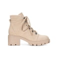 thumbnail image 3 of SUN STONE Womens Beige 1" Platform Lace-Up Lug Sole Padded Ruthee Round Toe Block Heel Zip-Up Booties 11 M, 3 of 4
