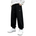 thumbnail image 1 of ersvoioy Boys Quick Dry Pants Elastic Waist Loose Fit Lightweight Trousers Back to School Pants Size 5-15 Years, 1 of 3