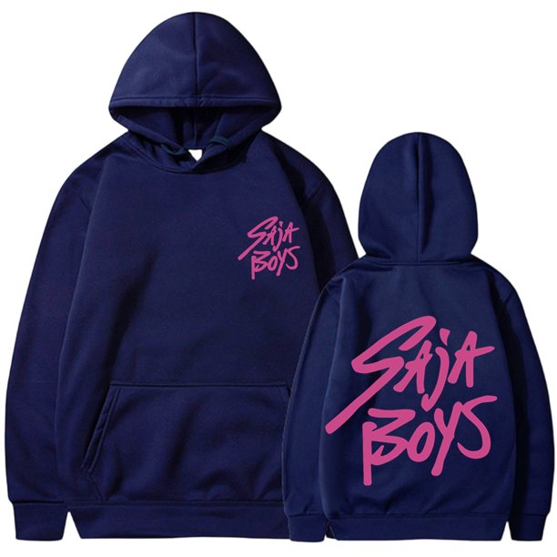 Pop cazadora para niña Demon Hunters Printed Anime Print Long-Sleeved Hooded Sweatshirt (Navy)