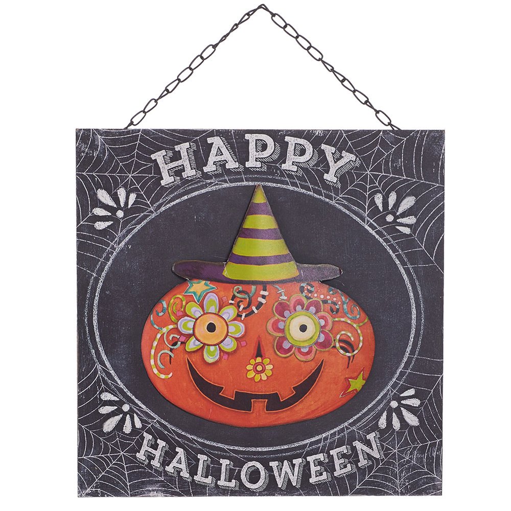 MDF/Metal Happy Halloween Wall Art 12x12H