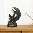 thumbnail image 3 of Figurine de Chien Porte-Bonheur Statue Décorative Objet de Collection Sculpture pour Table Noir, 3 of 8